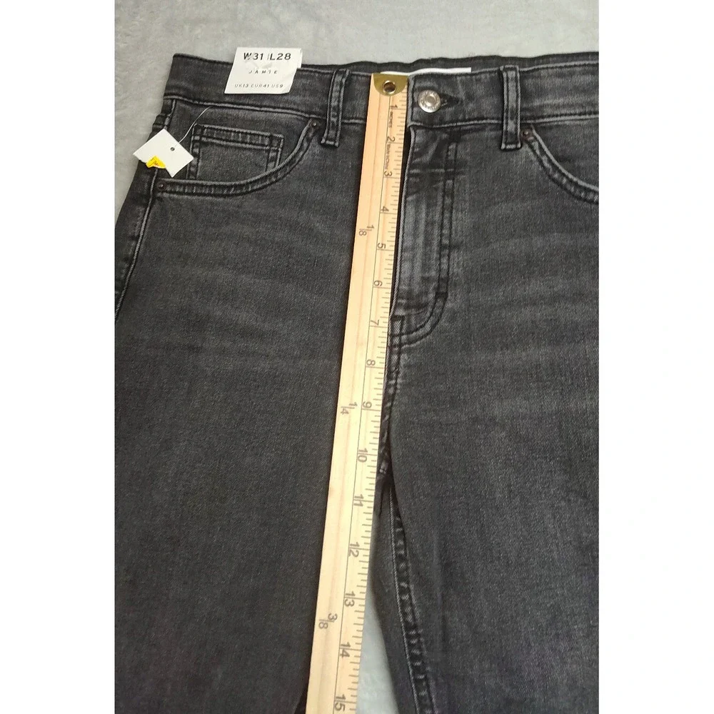 Topshop Jamie Skinny Fit Jeans Womens Size 31 x 28 Dark Gray Stretch Petite